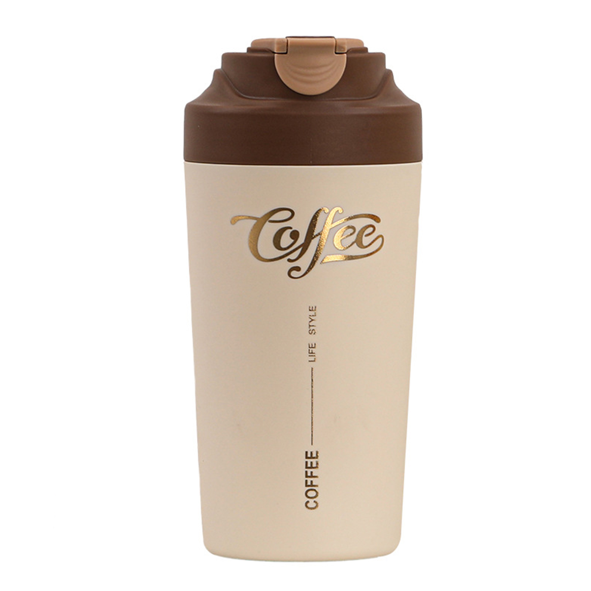 Термочашка з керамічною колбою YIWU Coffee 480 мл Коричневий (HP-14-14BR)