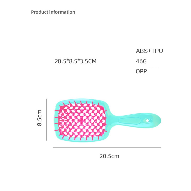 Гребінець для волосся ANbeauty Рожево-бірюзовий (AN0103215)