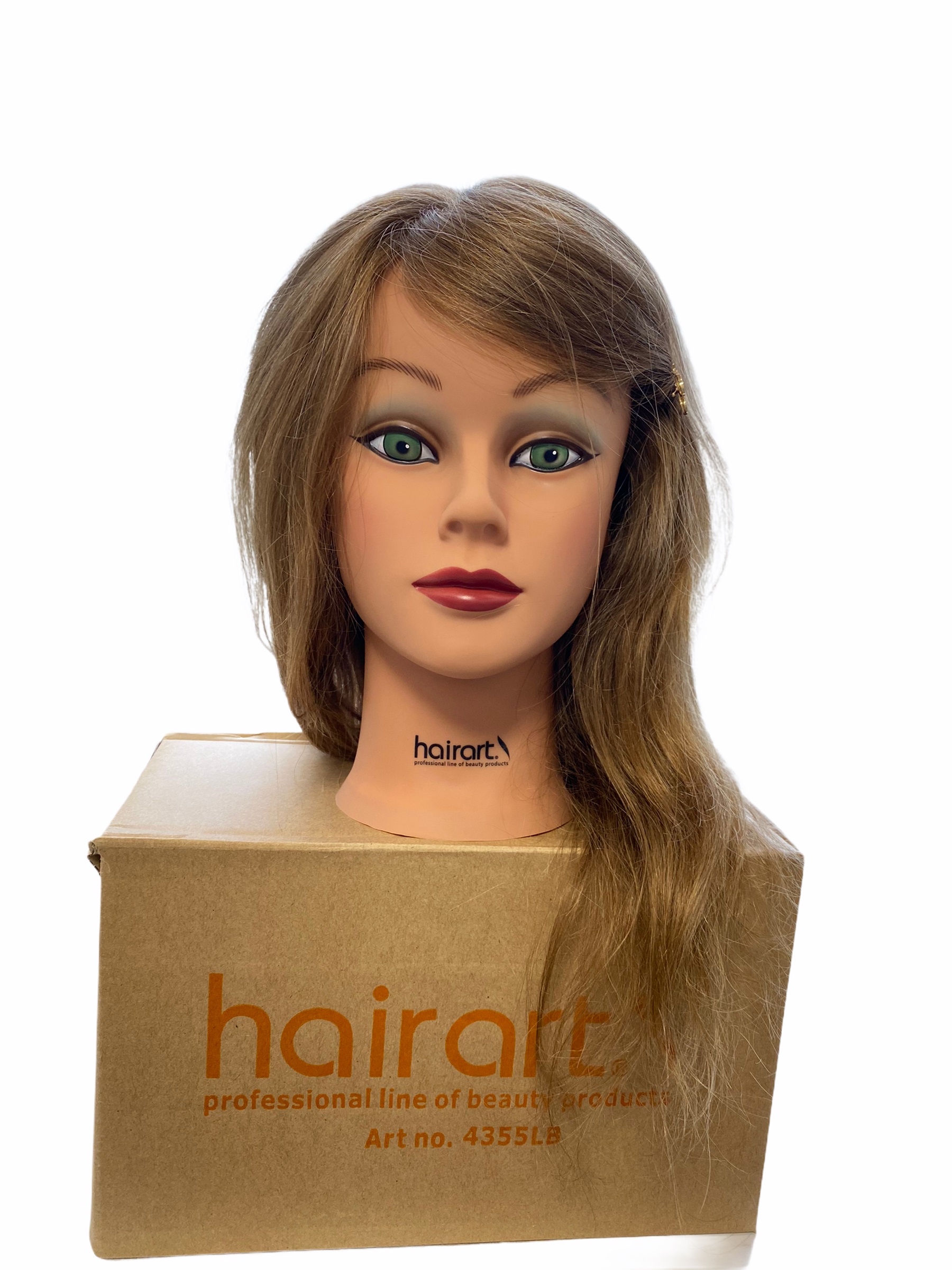 Навчальна голова Hairart для перукарів 100% натуральне європейське волосся Світло-каштанова