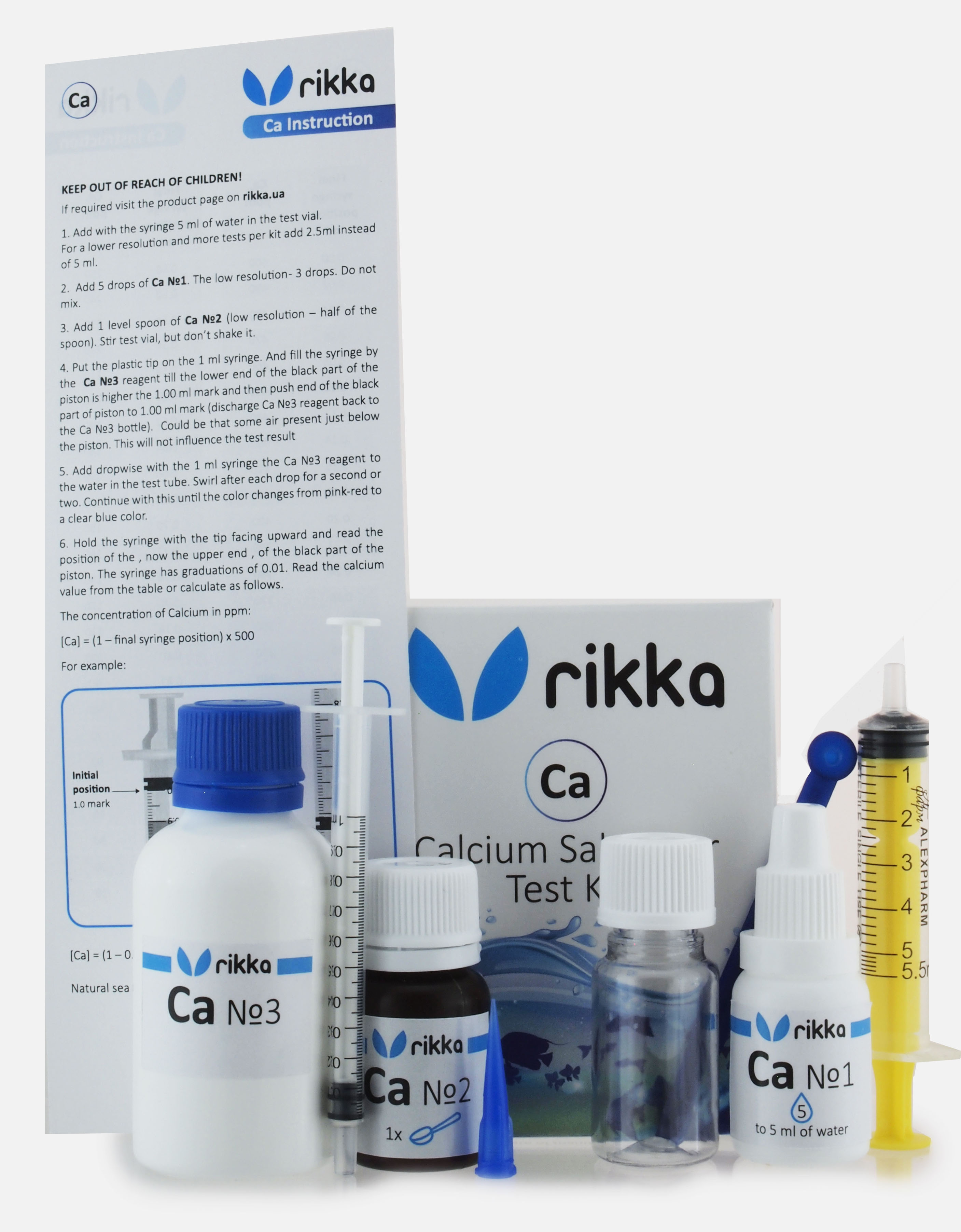 Тест для морской воды Rikka Ca на кальций в аквариуме 50 измерений (TK-109)