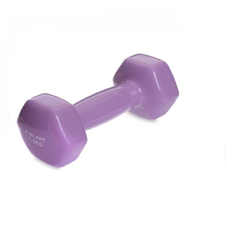 Гантель для фитнеса Zelart TA-2777-1,5 Светло-фиолетовый (SKL0355)