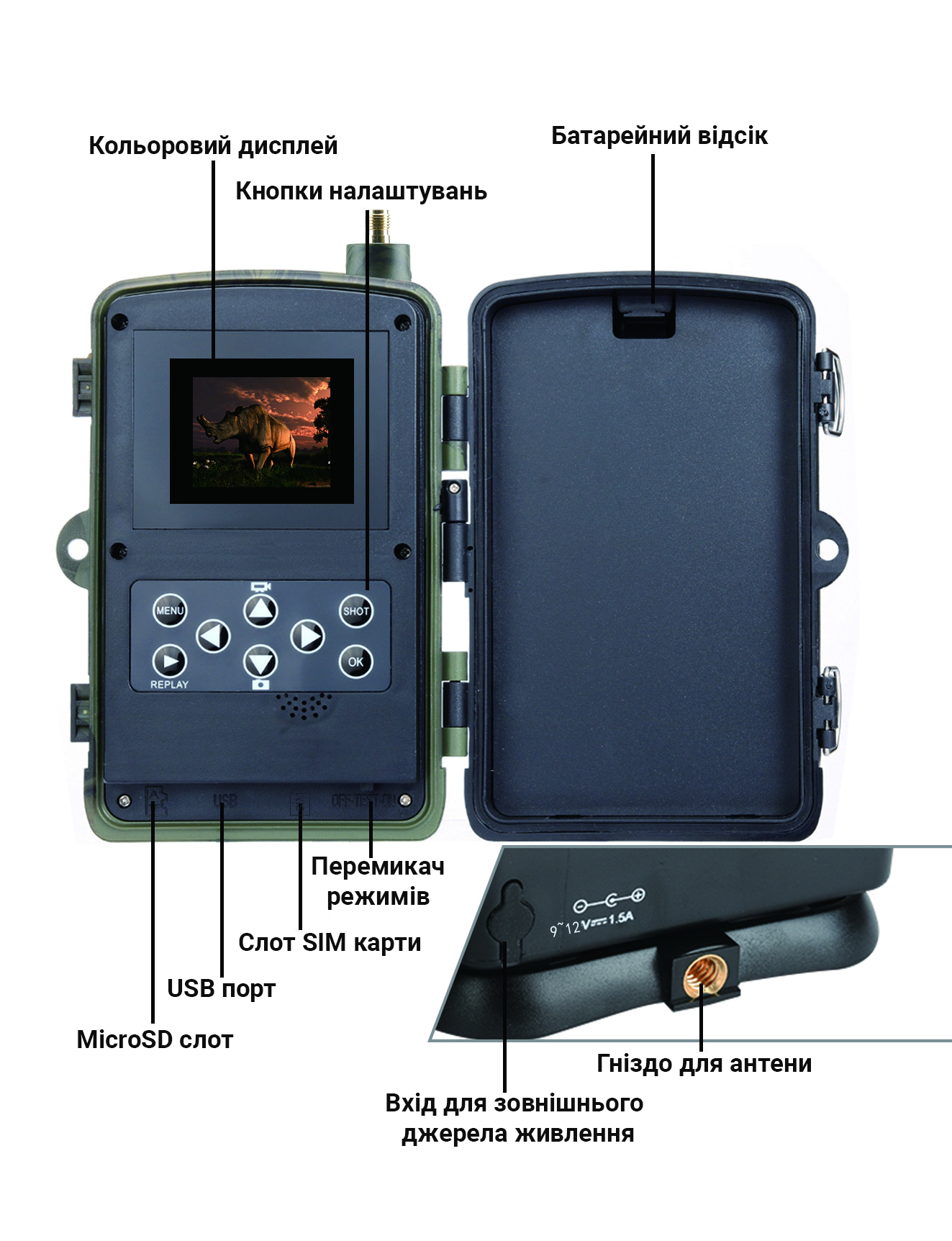 4G / APP Фотоловушка, камера для охоты Suntek HC-801plus, 2K, 30Мп, с приложением iOS / Android