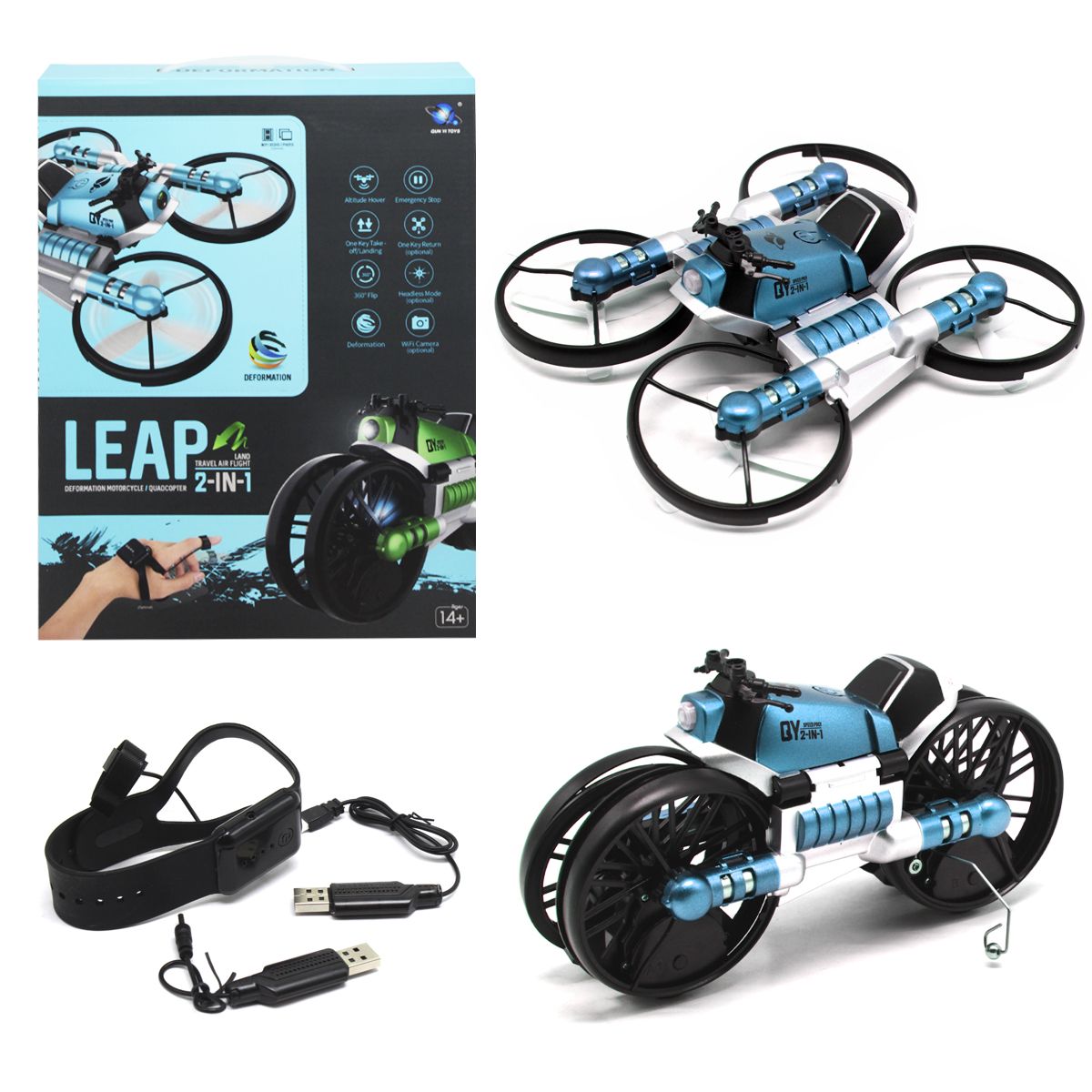 Квадрокоптер Mic Leap Синий (QY66-D08A)