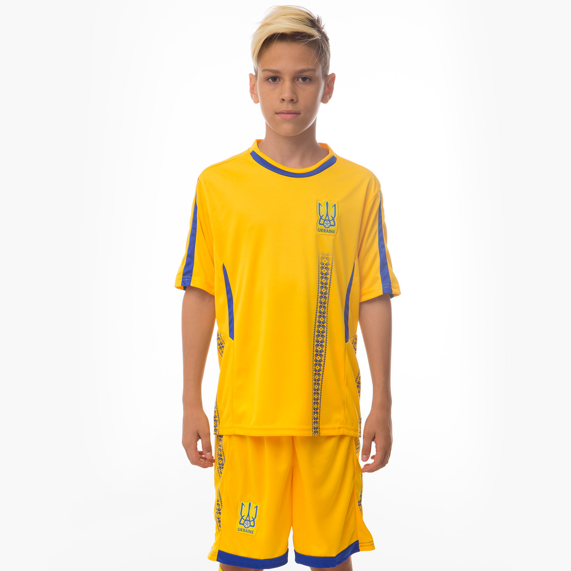 Форма футбольная детская SP-Sport УКРАИНА CO-3900-UKR-18 XL рост 155-165 Желтый