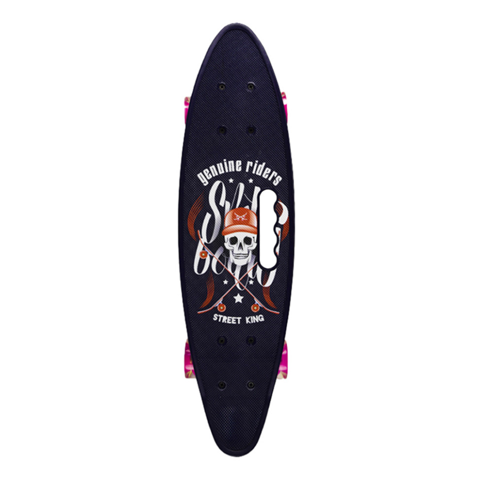 Пенни борд "Skull" 24" Bambi SC20520 с ручкой PU колеса со светом
