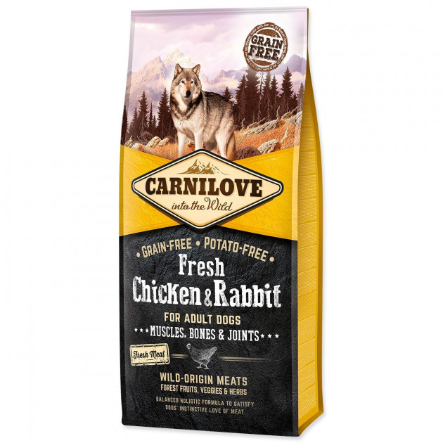 Сухой корм для взрослых собак Carnilove Fresh Chicken  Rabbit 12 кг