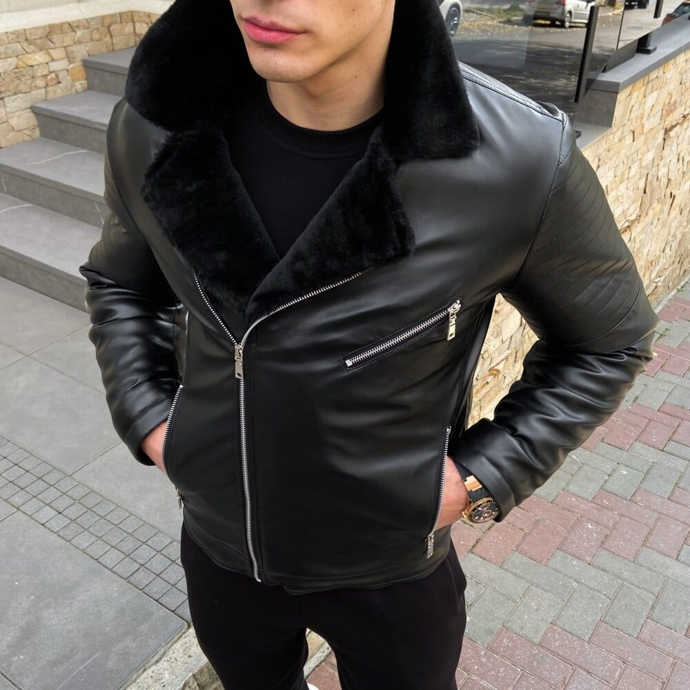 Мужская зимняя дубленка Pobedov Winter Jacket V6 140281 L Черный (00000000402)