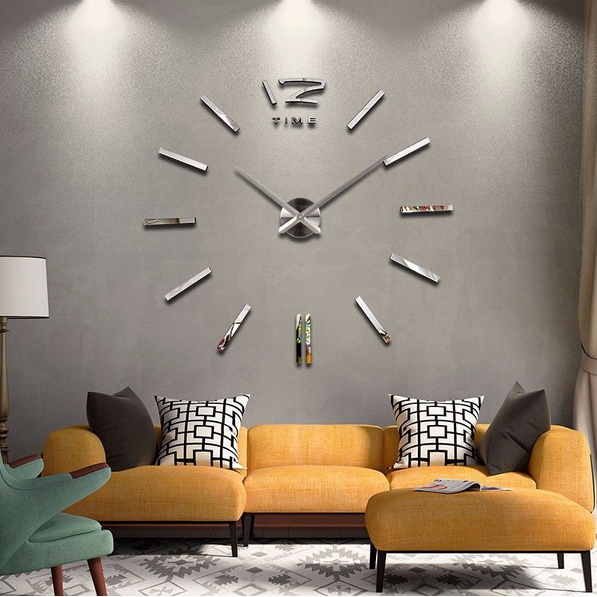 Настінний 3D годинник 4203 Сріблястий (16-4203-1)