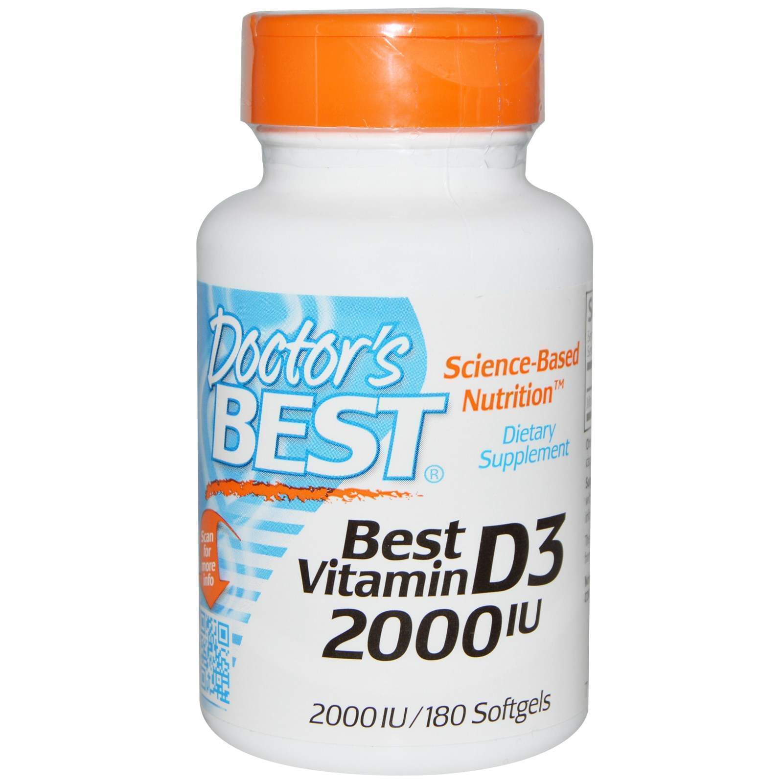 Витамин D3 Doctor's Best 2000 МЕ 180 капсул (9476)