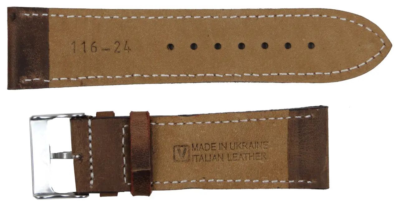 Ремешок для часов из кожи Mykhail Ikhtyar 24 мм Светло-коричневый (S116-24S light brown)