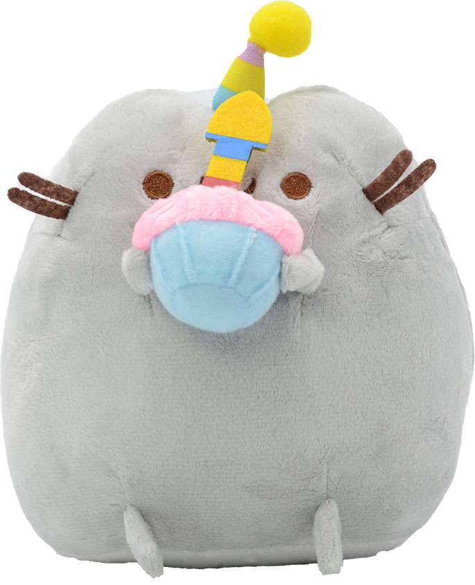 Мягкая игрушка кот с праздничным кексом в колпачке 2Life Pusheen cat Серый (n-647)