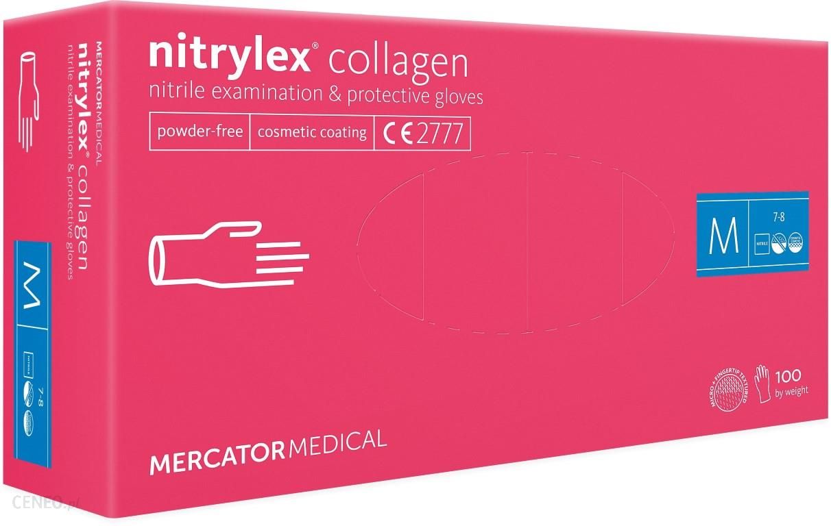 Рукавички нітрилові Mercator Medical Nitrylex Collagen M Рожеві