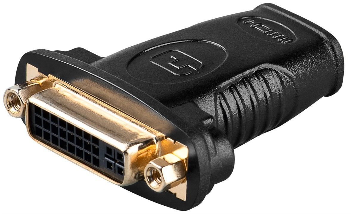 Перехідник моніторний Goobay HDMI-DVI F/F 24+5 Integrated Gold чорний (75.06.8690)