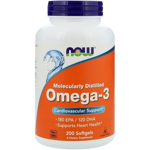 Омега 3 NOW Foods Omega-3 Molecularly Distilled Softgels 200 Softgels
