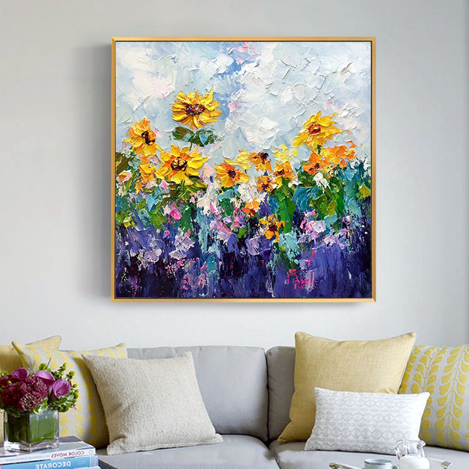 Картина квіти ArtSale flwr0063 70 х 70 см
