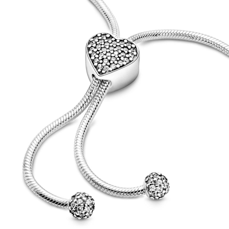 Браслет No Brand Сердце и паве 598699C01 One Size (2544003877)