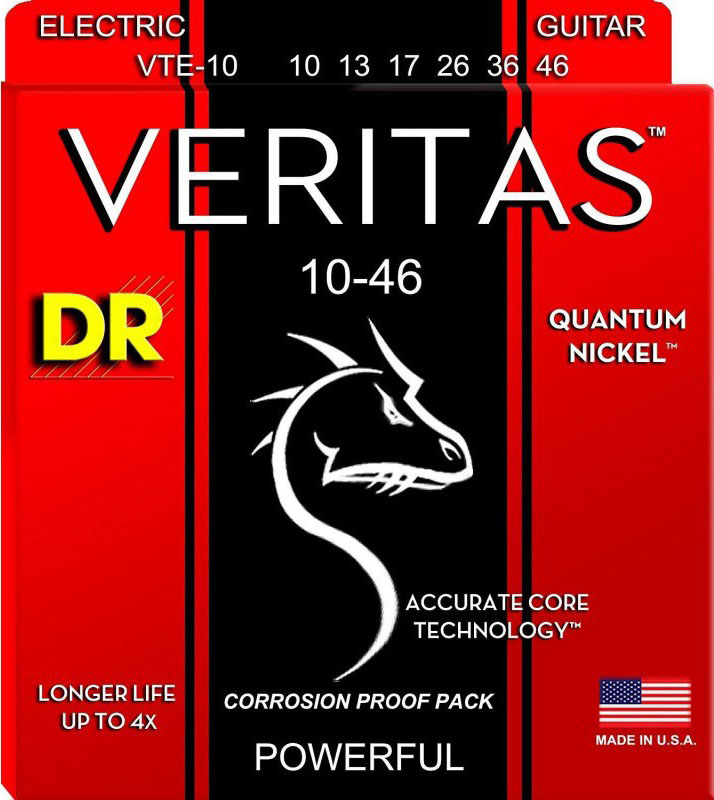 Струни для електрогітари 6 шт DR VTE-10 Veritas Quantum Nickel Electric 10/46