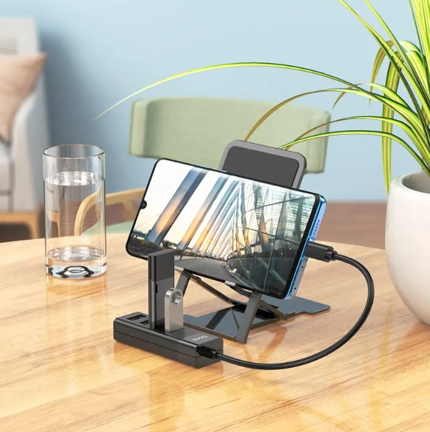 USB hub Hoco HB25 на 4 USB порта Type-C to USB черный до 1Tb