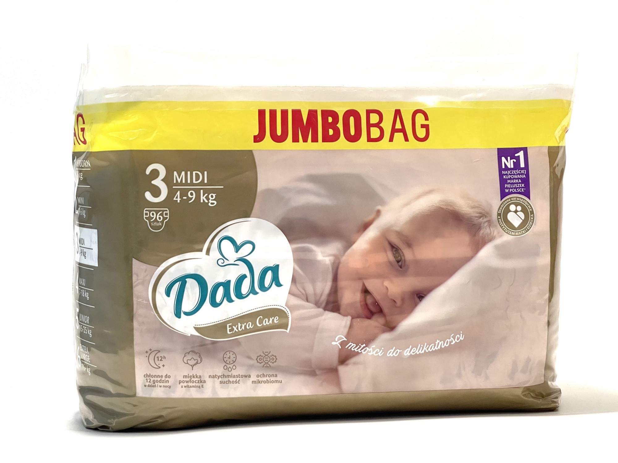 Подгузники Dada Extra Care Jumbo Bag Размер 3 4-9 кг 96 шт