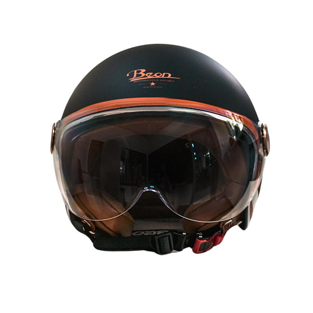 Мотошлем открытый Beon B-120 31-kangaroo XL Matt Black-Kangaroo (298693)