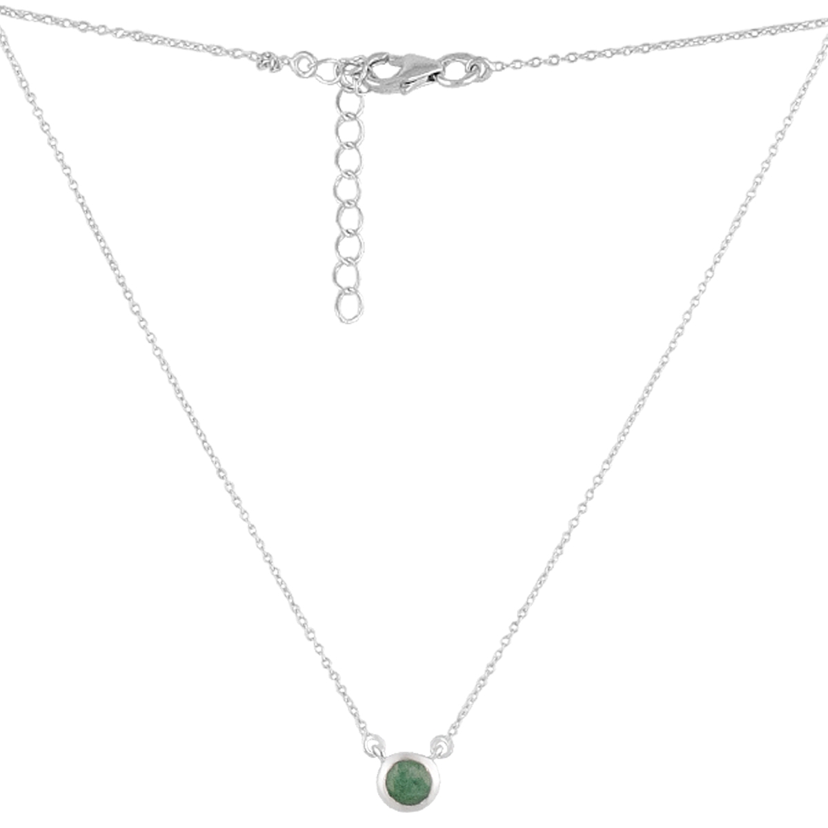Серебряное колье SilverBreeze с натуральным изумрудом 0.468ct (2126676) 450-480