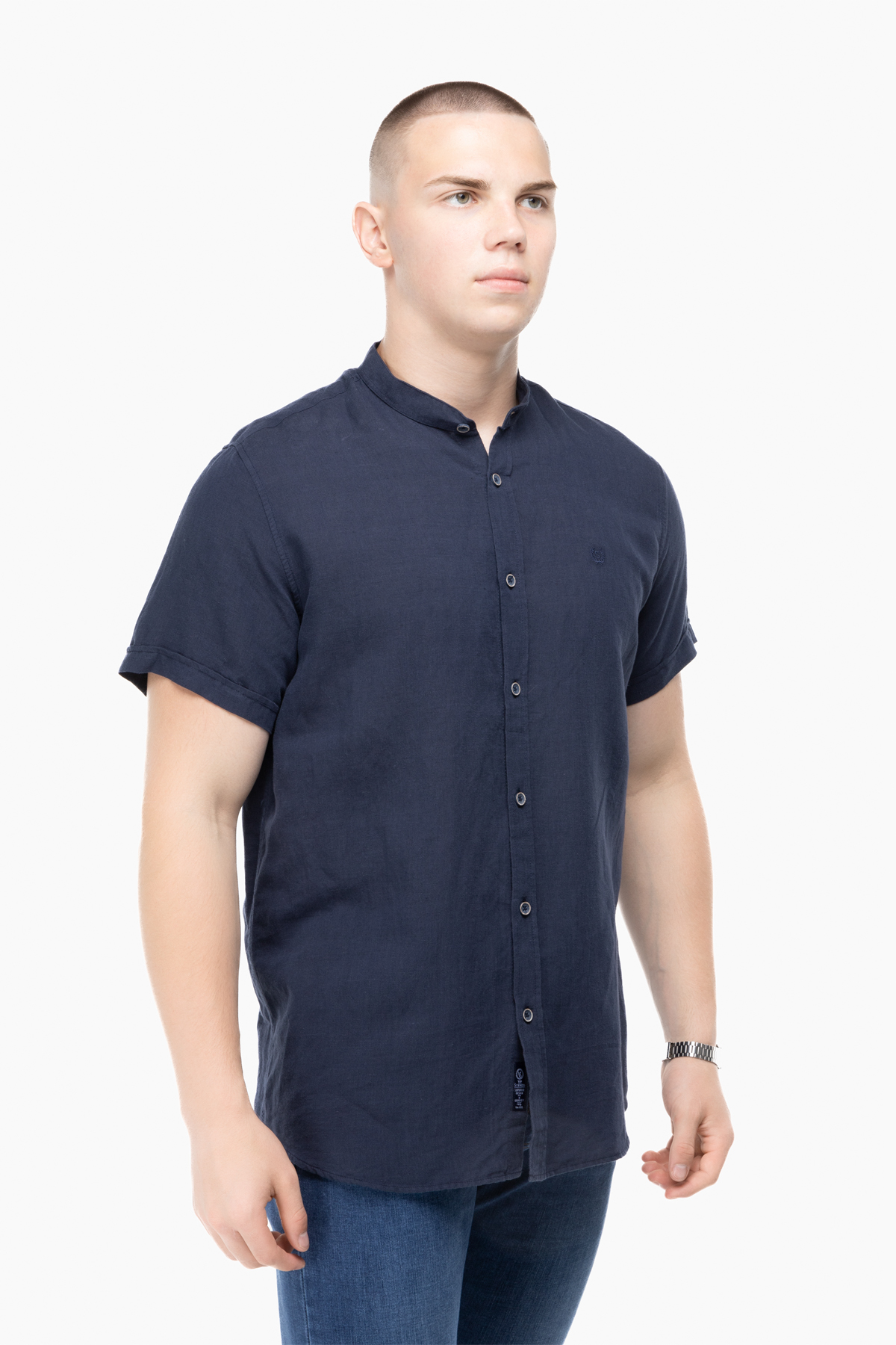 Рубашка классическая однотонная мужская Stendo 14212 2XL Темно-синий (2000989627463)