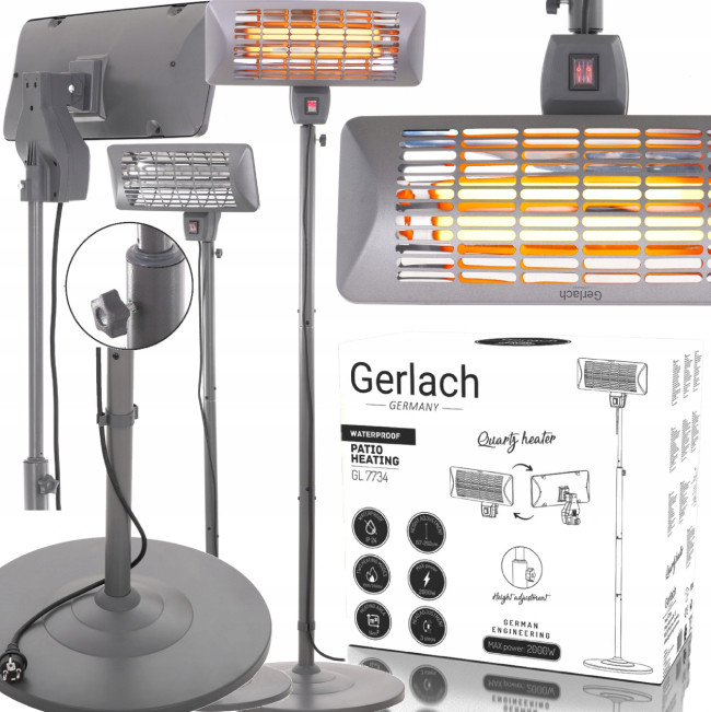Обогреватель уличный Gerlach GL 7734 2000W Серый