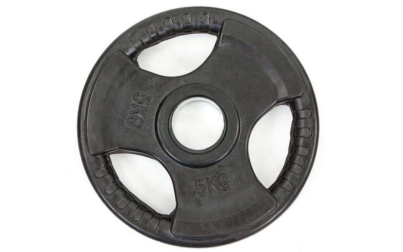 Блины диски обрезиненные Record TA-8122- 5 5кг Черный