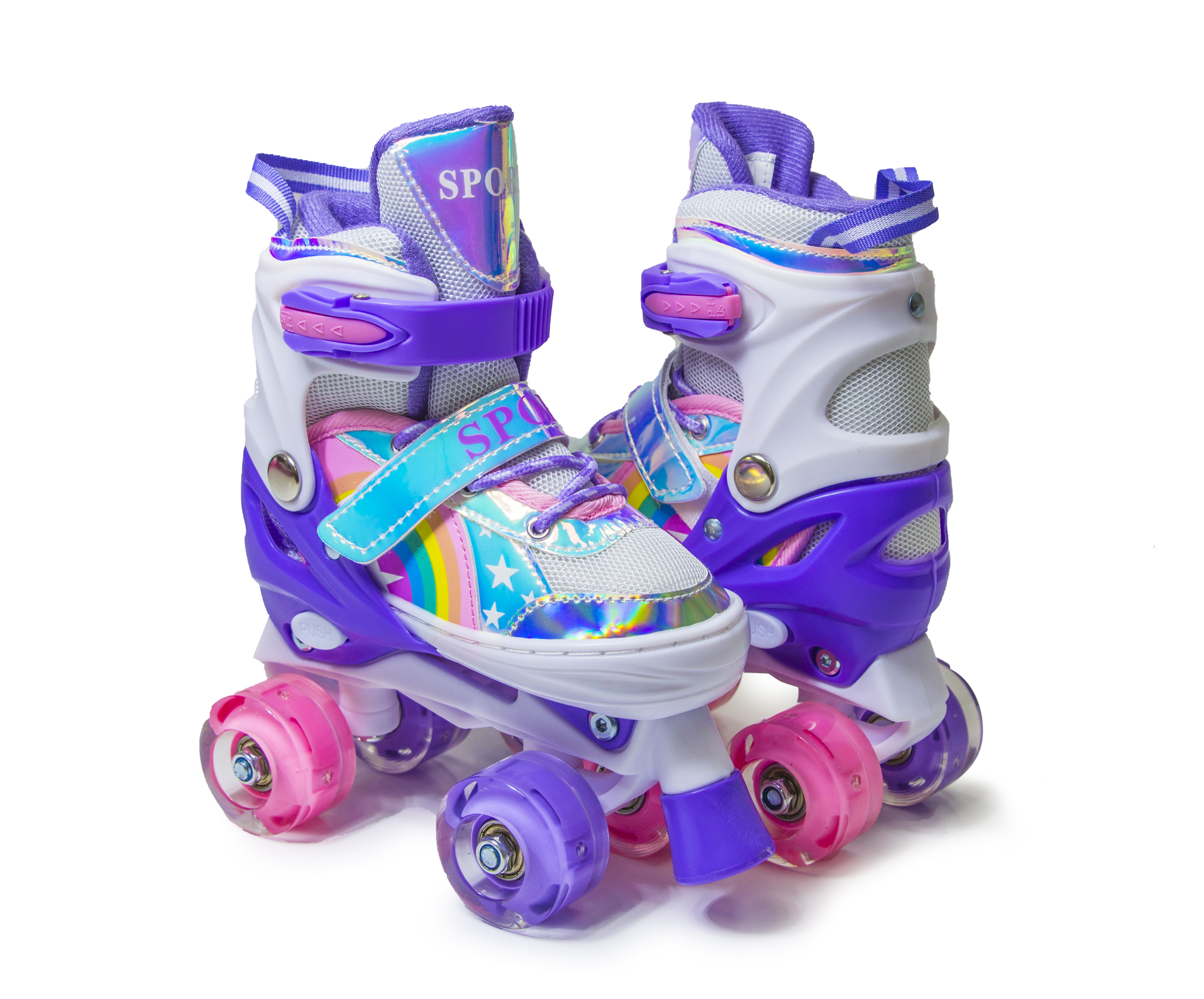 Раздвижные ролики квады Scale Sports 34-37 Rainbow Violet (625609082)