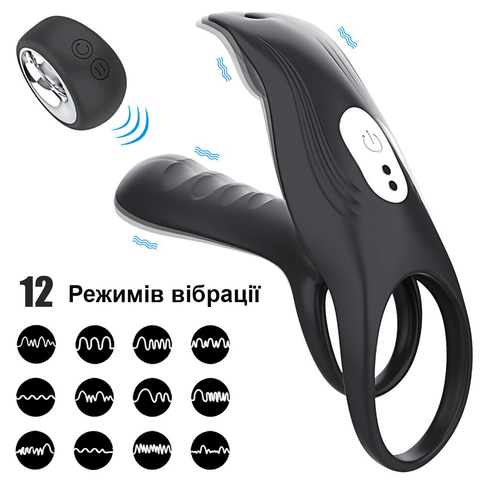 Вибрирующая насадка для увеличения пениса и стимуляции клитора (USB пульт ДУ) We Love