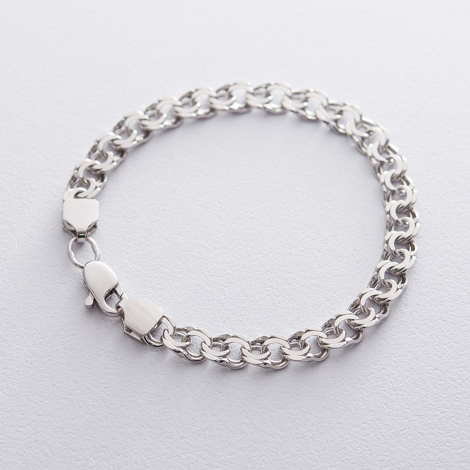 Мужской серебряный браслет (гарибальди 1.0 см) ро21751 Оникс 20
