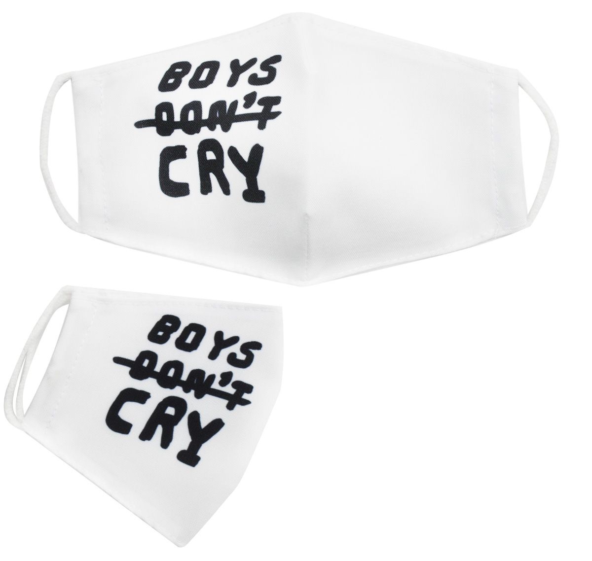 Багаторазова 4-шарова захисна маска Boys don t cry розмір 3 7-14 років біла MiC (mask2NEW)