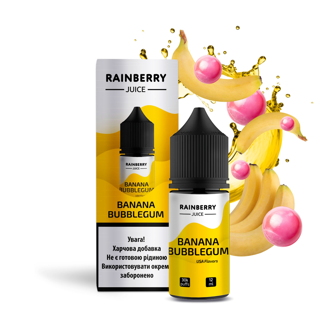 Набор компонентов для самозамеса солевой жидкости FlavorLab Rainberry Juice 30 мл Banana Bubblegum 0-50 мг (17680-hbr)