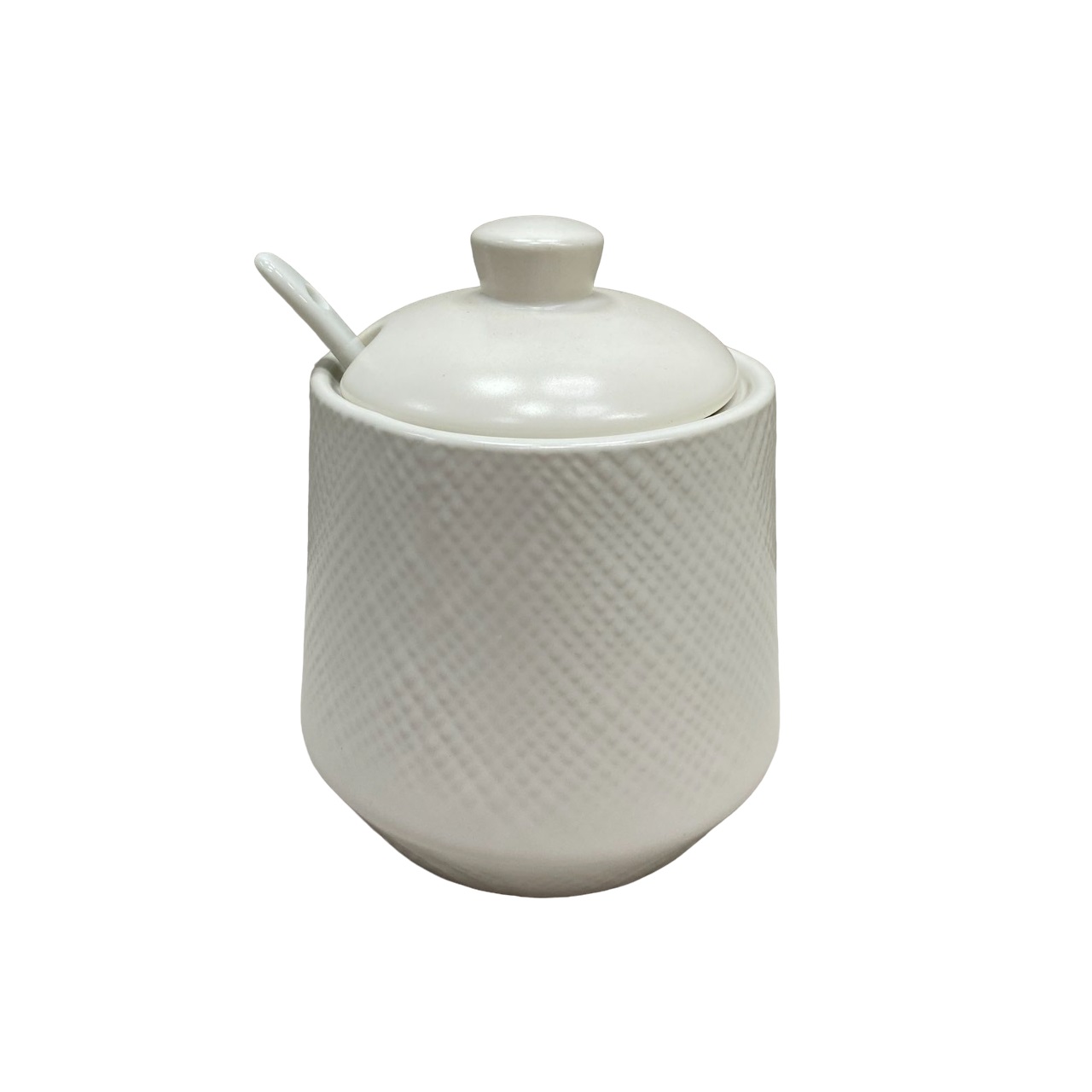Сахарница керамическая с ложкой h-11 см Maestro MR-20002-09 White