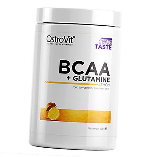 Амінокислоти ВСАА та Глютамін BCAA + glutamine Ostrovit 500г Лимон (28250001)