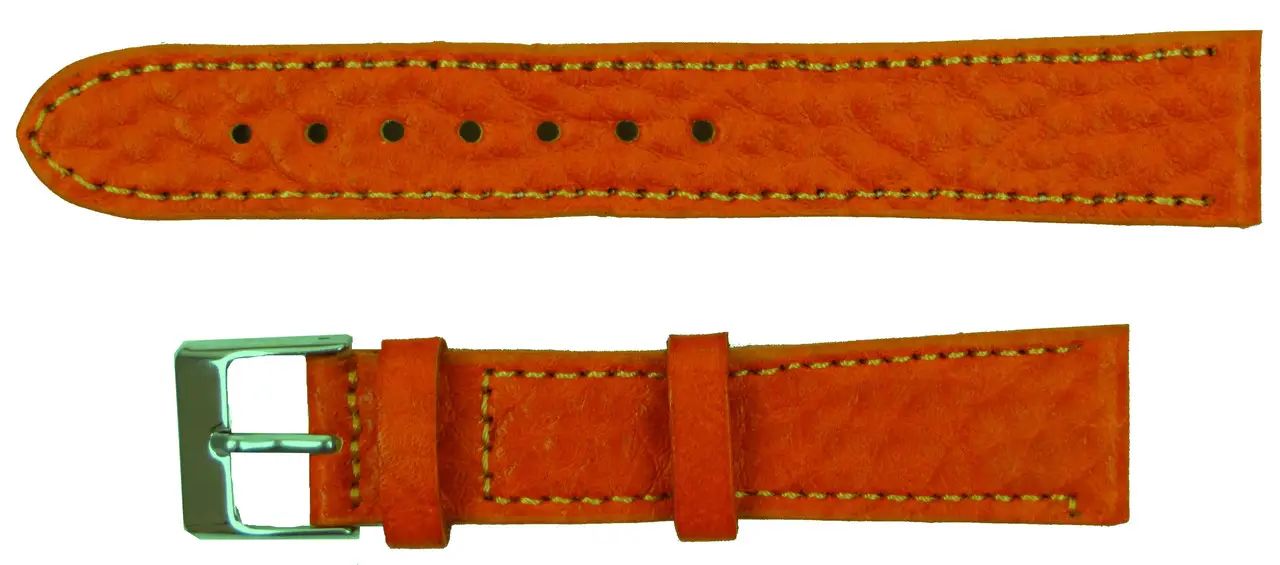 Ремешок для часов из кожи Mykhail Ikhtyar 18 мм Оранжевый (S409-18S orange)