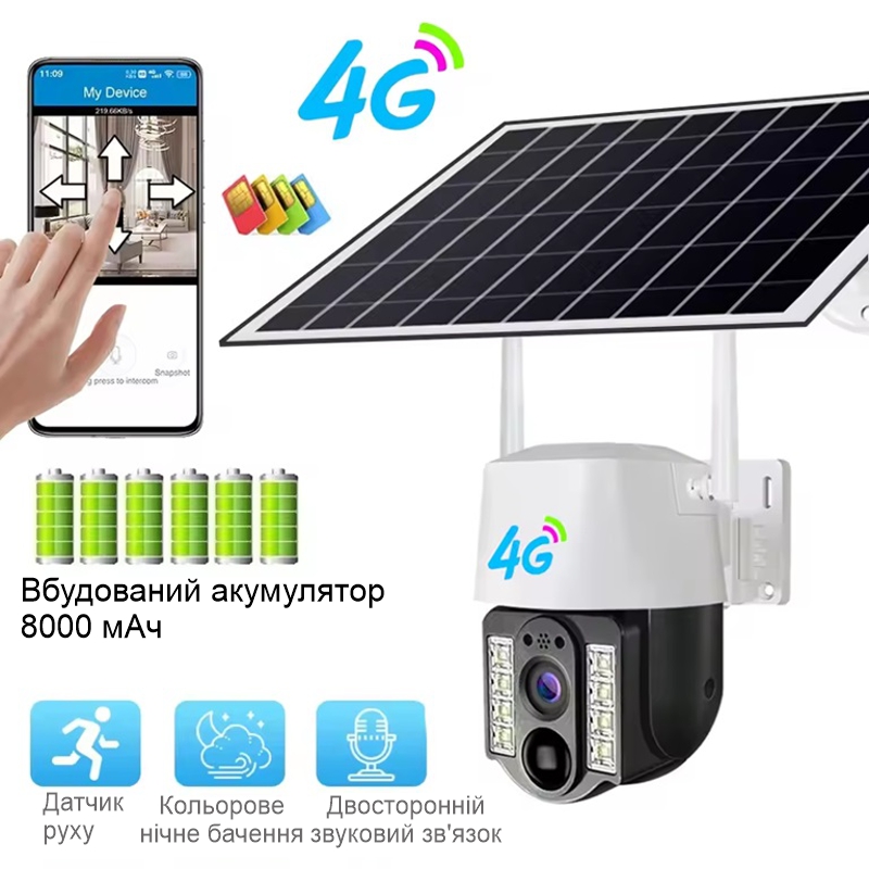 Автономная уличная 4G камера видеонаблюдения Nectronix VC3-G V380 pro (101132)