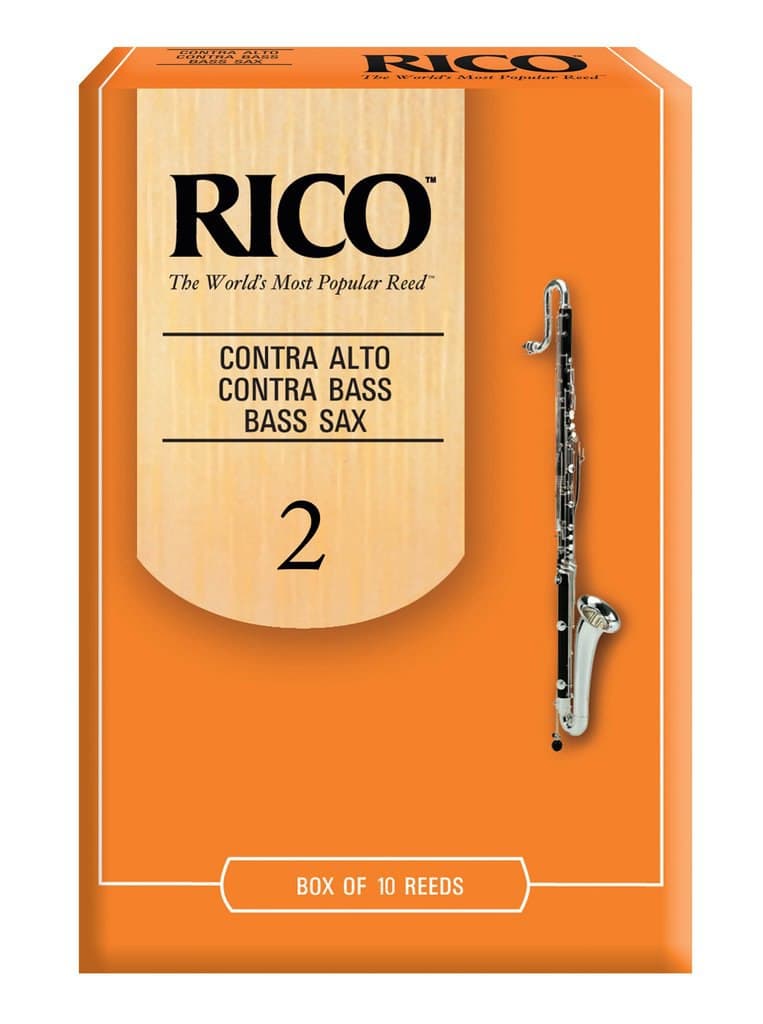 Трости для саксофона бас D'Addario Rico RFA1020 - Contrabass Clarnet Bass Saxophone #2.0 - 10-Pack