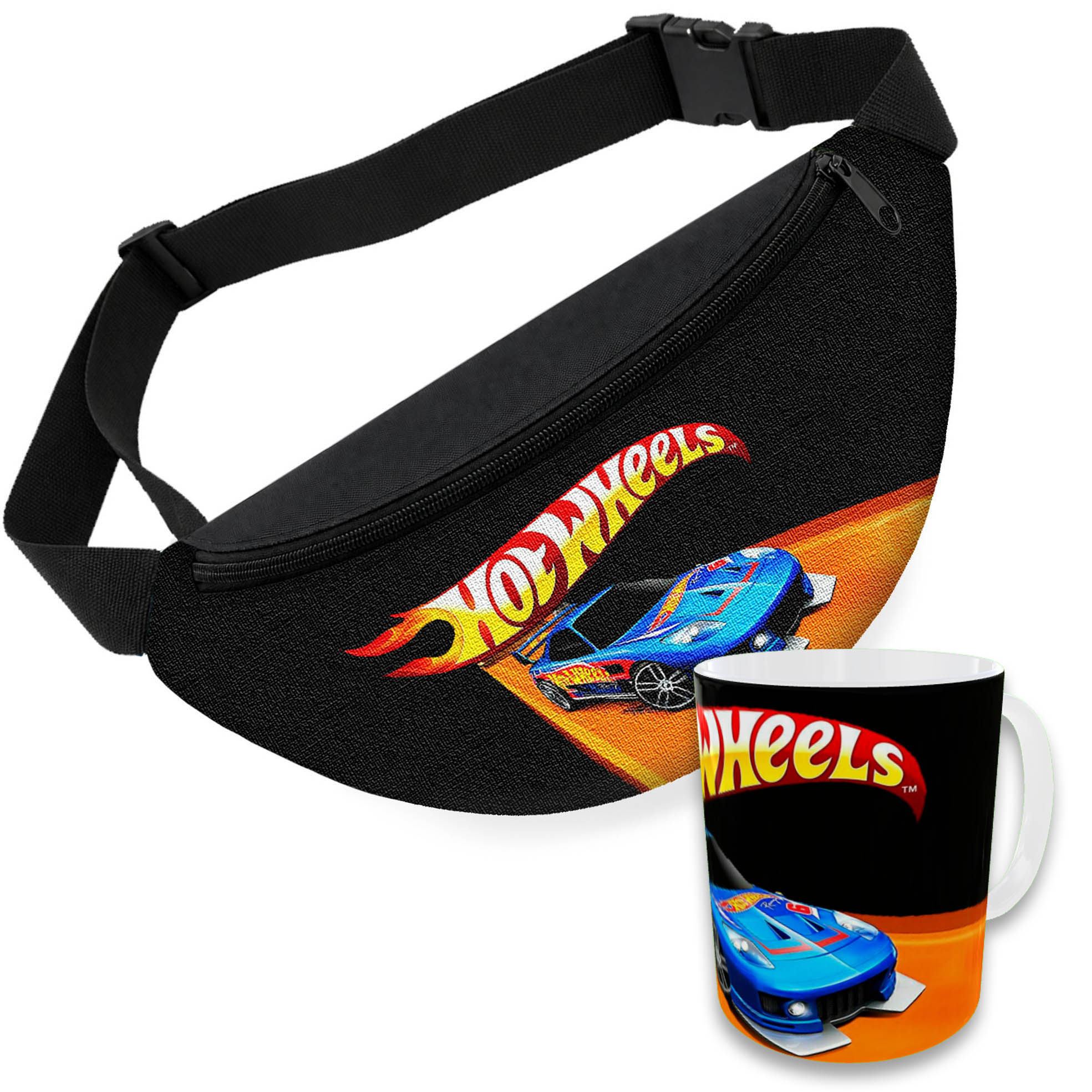 Дитяча сумка-бананка з керамічним гуртком Hot Wheels, 32х15 см, 330 мл