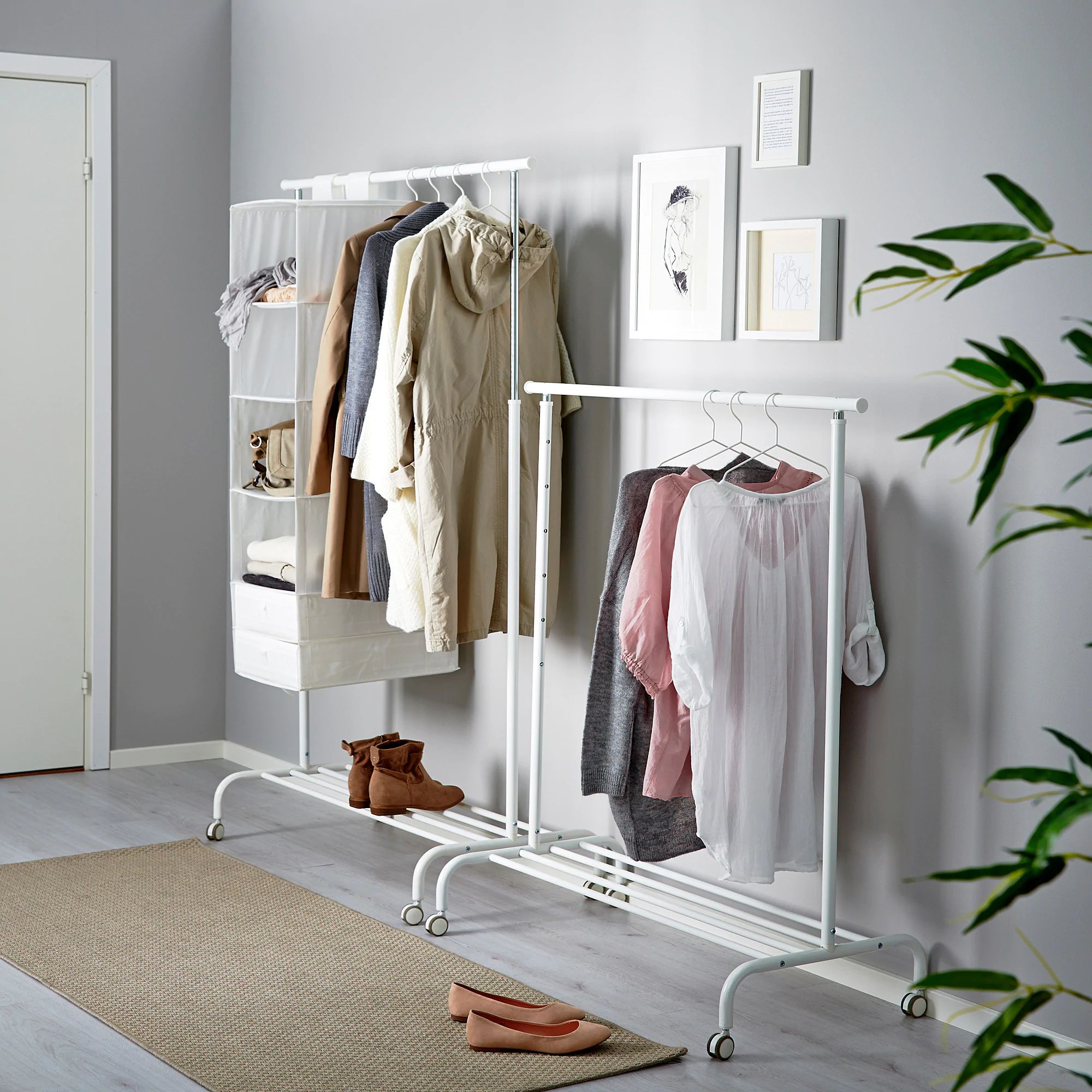 Стійка для одягу IKEA RIGGA 502.316.30 111х51х126 - 175 см Білий