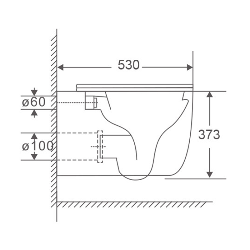 Унитаз подвесной Mixxus Premium Diverse-0101-T1 530x365x373mm система смыва Tornado 1.0 (MP6477)