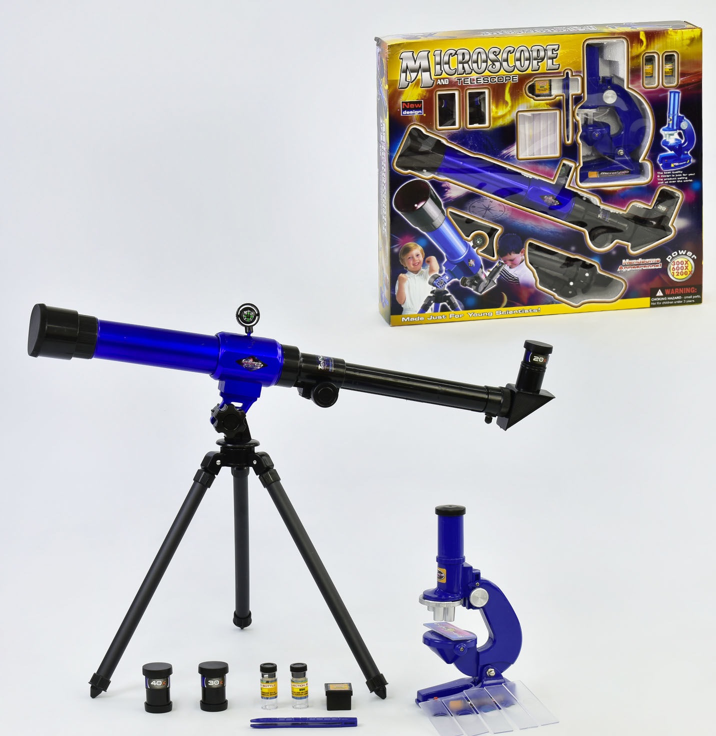 Ігровий набір Мікроскоп із телескопом CQ 030 Чорний із синім (2-CQ030-31510)
