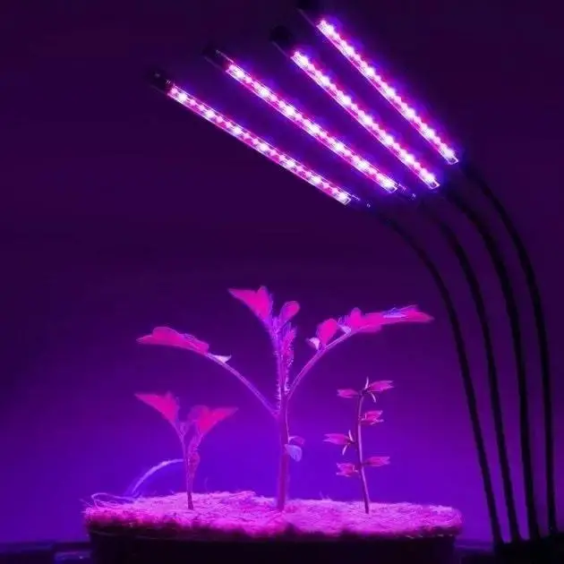 Гибкая светодиодная фитолампа для домашних растений с таймером LED Supretto 50ВТ с 4 лампами для растений (2099342052)