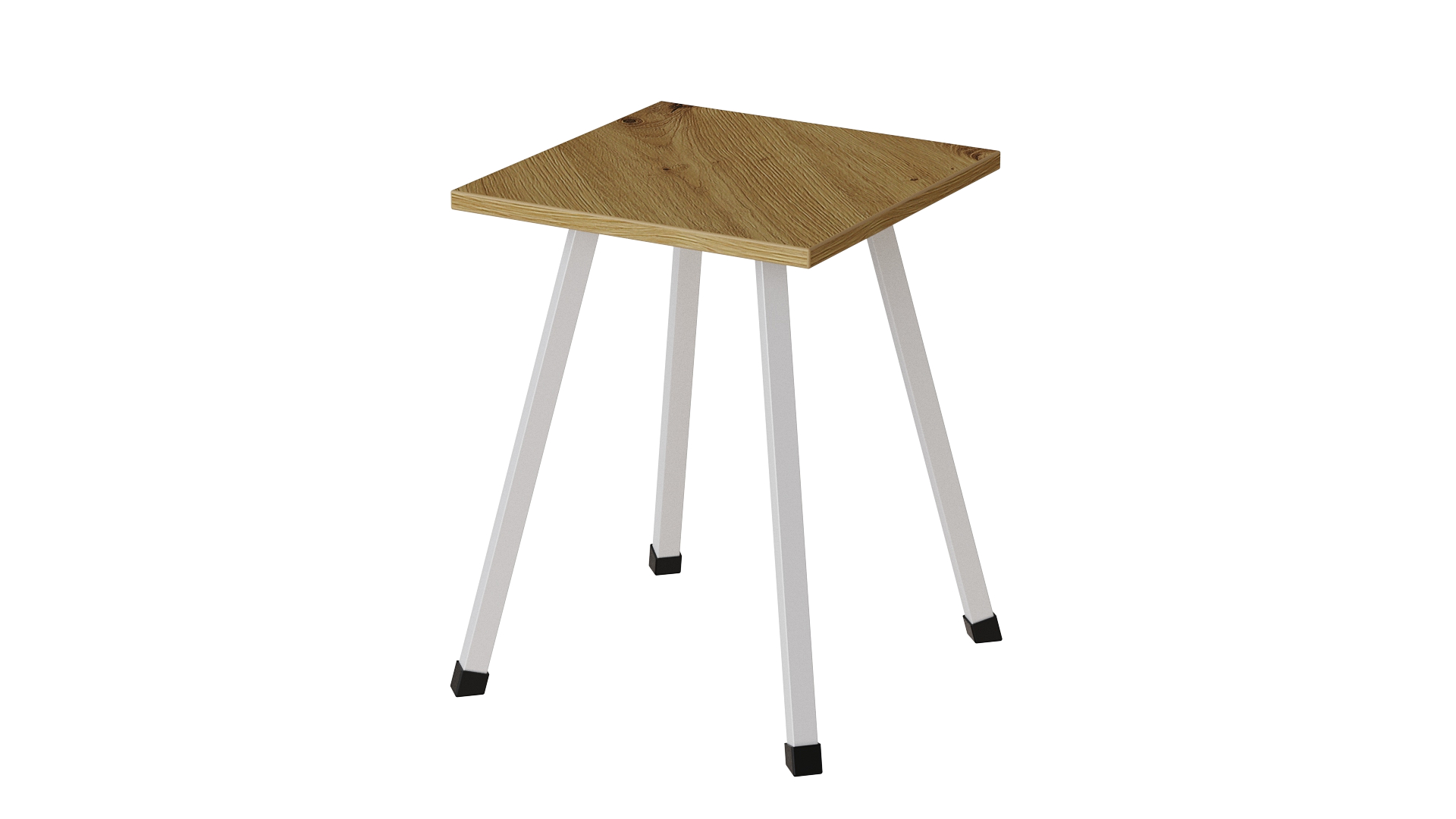Табурет кухонный Ferrum-decor 430x320x320 Белый металл ДСП Дуб Артизан 16 мм (TAB013)
