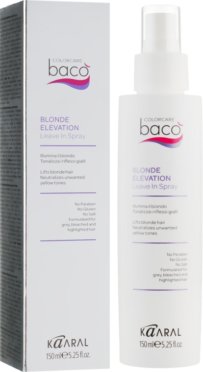 Спрей для освітленого волосся Blonde elevation Васо Blonde Kaaral 150 мл