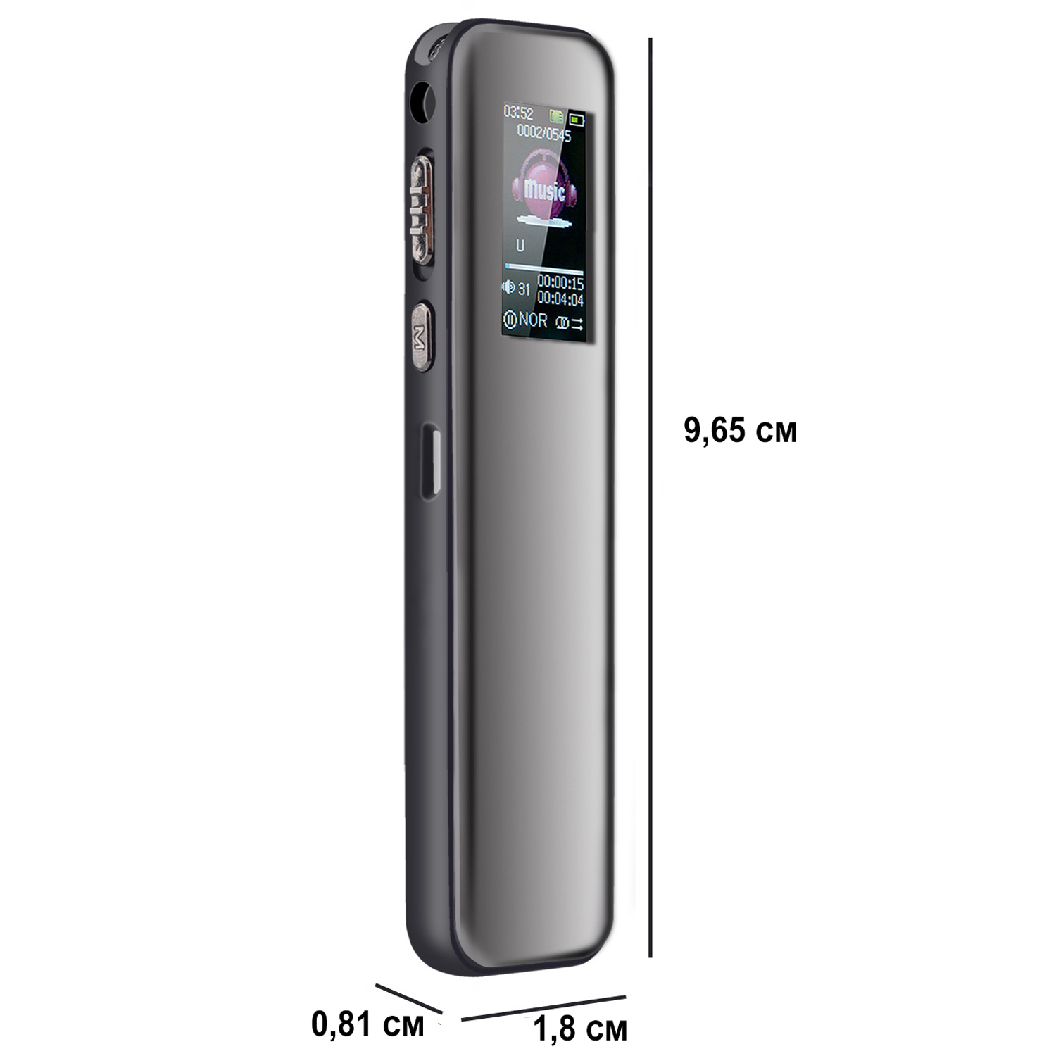 Диктофон Savetek GS-R60 64 Гб 95 х 22 х 10 мм