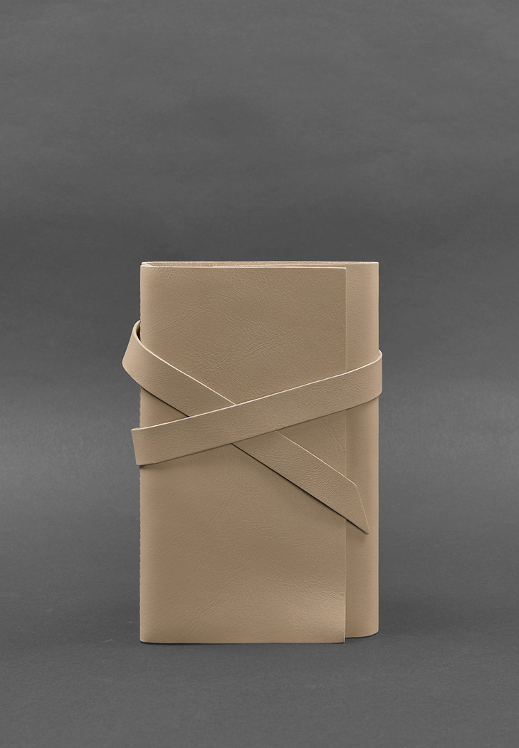 Жіночий шкіряний блокнот (Софт-бук) 1.0 Світло-бежевий BlankNote