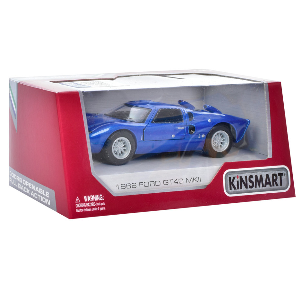 Металлическая машинка Ford 1966 GT40 MKII Kinsmart KT5427W 13 см Синий