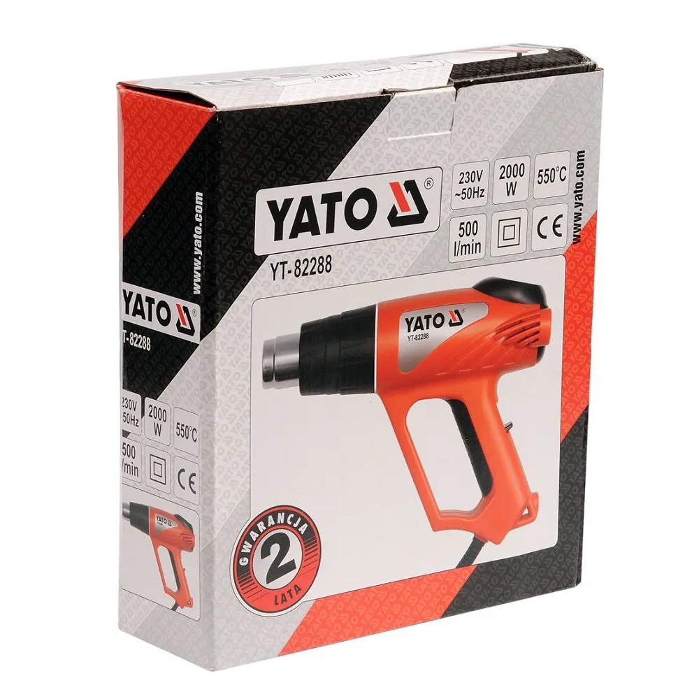 Строительный фен 2000 Вт YATO YT-82288 Черно-оранжевый