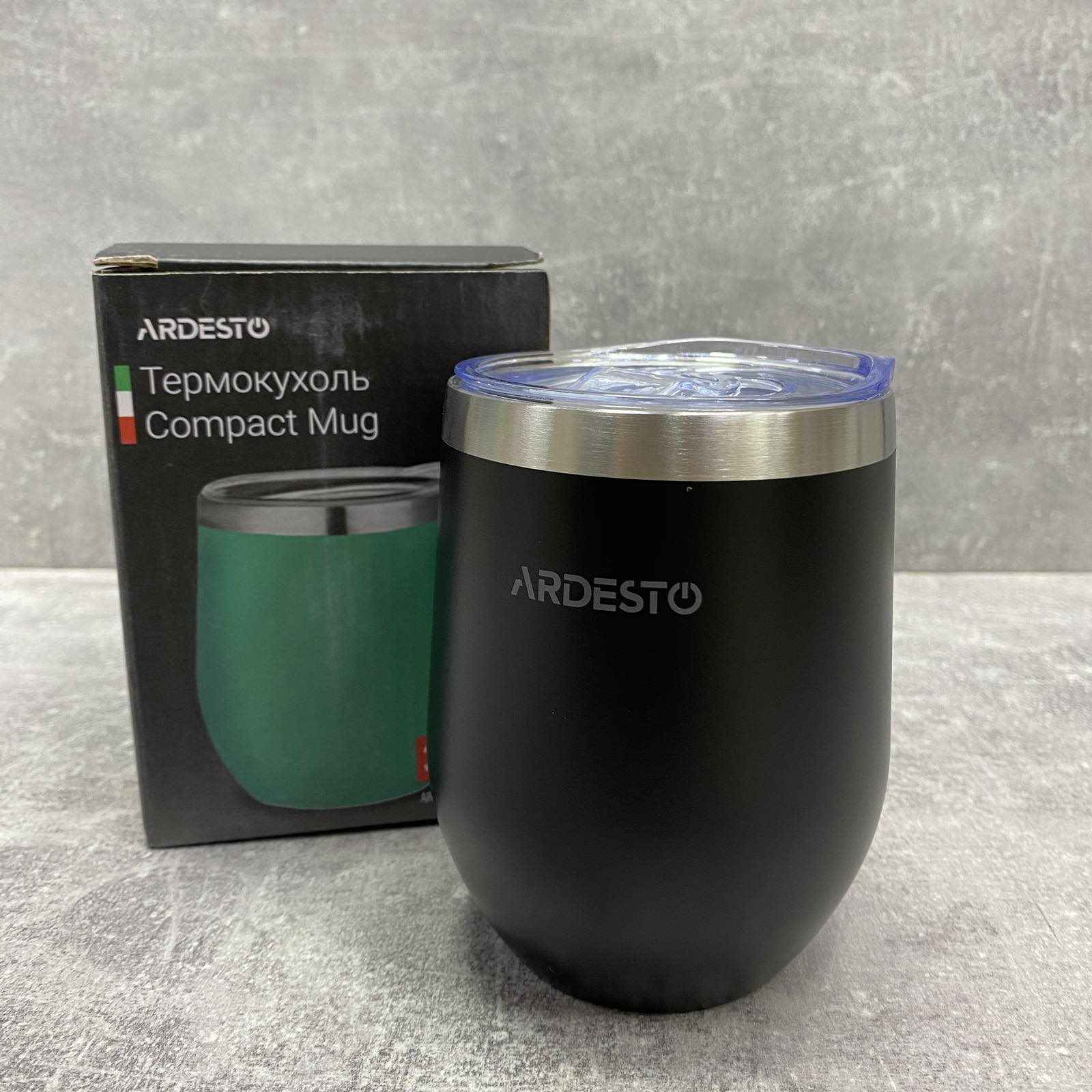 Термокухоль з нержавіючої сталі 350 мл Ardesto Compact Mug AR2635MMB Black